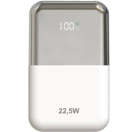 Powerbank 10000mAh Leotec LEPOW22W10WS/ 22.5W/ Blanco y Plata/ Incluye Cable USB Tipo-C - Frikibase