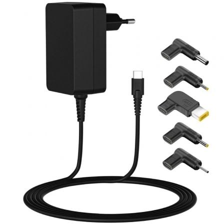 Cargador de Portátil Leotec Notebook 45W Type-C/ 1xUSB Tipo-C/ 45W/ Automático/ Voltaje 5-20V - Frikibase