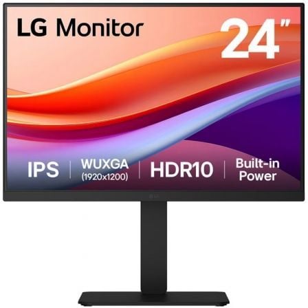 Monitor Profesional LG 24BA55W-B 24"/ WUXGA/ Multimedia/ Regulable en altura/ Negro - Frikibase