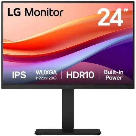 Monitor Profesional LG 24BA55W-B 24"/ WUXGA/ Multimedia/ Regulable en altura/ Negro - Frikibase