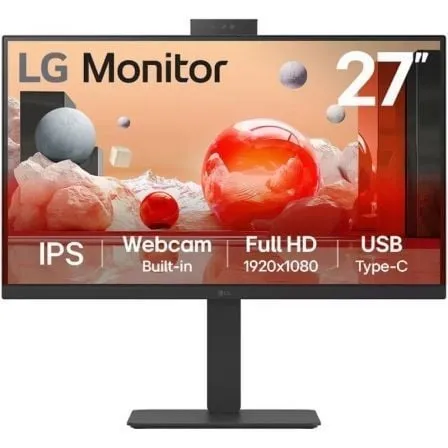 Monitor Profesional LG 27BA850-B 27"/ Full HD/ Webcam/ Multimedia/ Regulable en altura/ Negro - Frikibase