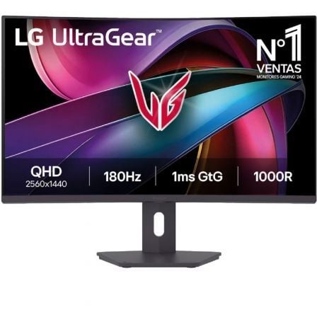 Monitor Gaming Curvo LG UltraGear 32G600A-B 31.5"/ QHD/ 1ms/ 180Hz/ VA/ Regulable en altura/ Negro - Frikibase