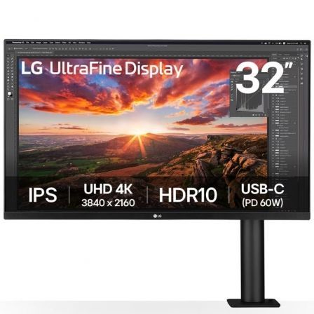 Monitor Profesional LG UltraFine Display 32UN880K-B 31.5"/ 4K/ Multimedia/ Regulable en altura/ Negro - Frikibase