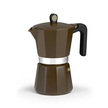 Cafetera Italiana Induction Cream M671012/ 12 Tazas/ Marrón - Frikibase