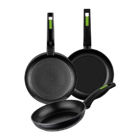Pack 3 Sartenes Monix Green M481241/ Ø18cm/ Ø22cm/ Ø26cm/ Aluminio forjado - Frikibase