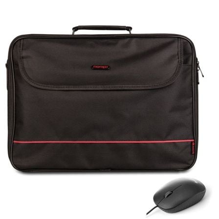 Maletín + Ratón Monray Bureau Kit para Portátiles hasta 16"/ Negro - Frikibase