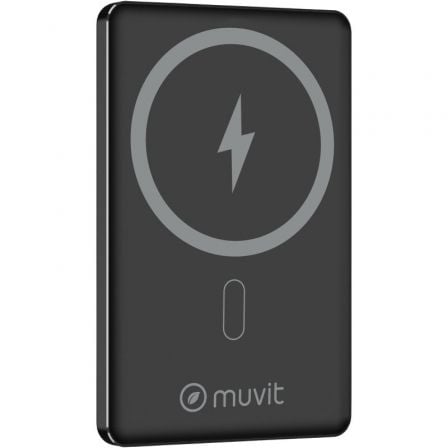 Powerbank 5000mAh Muvit For Change MCCHP0009/ 20W/ Wireless/ Negra/ Incluye Cable USB Tipo-C - Frikibase