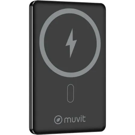 Powerbank 5000mAh Muvit For Change MCCHP0009/ 20W/ Wireless/ Negra/ Incluye Cable USB Tipo-C - Frikibase