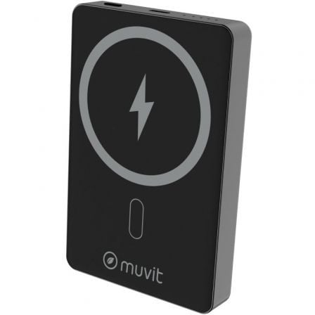 Powerbank 10000mAh Muvit For Change MCCHP0010/ 20W/ Wireless/ Negra/ Incluye Cable USB Tipo-C - Frikibase