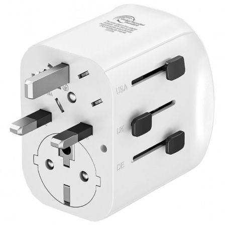 Cargador de Pared Universal Muvit For Change MCADP0006/ Toma de Corriente Universal/ 1xUSB Tipo-C/ 2xUSB/ 15W - Frikibase
