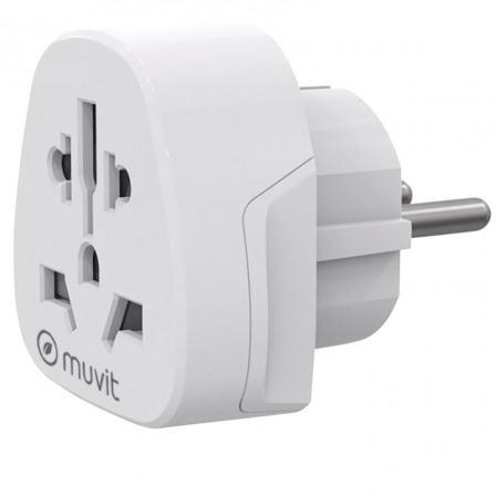 Enchufe Universal Muvit For Change MCADP0007/ 1 Toma de Corriente/ Blanco - Frikibase
