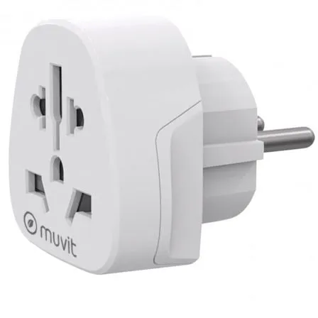 Enchufe Universal Muvit For Change MCADP0007/ 1 Toma de Corriente/ Blanco - Frikibase