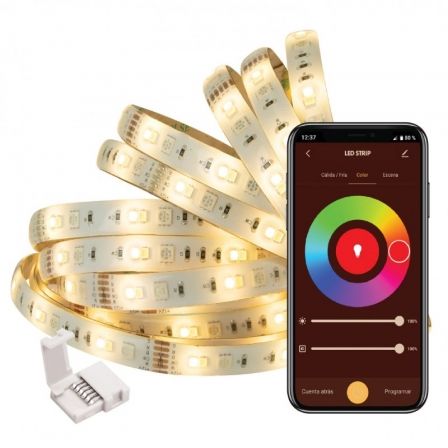Tira LED Muvit IO MIOLST002/ 5m/ 24W/ Color RGB+CCT/ Regulable/ WiFi - Frikibase
