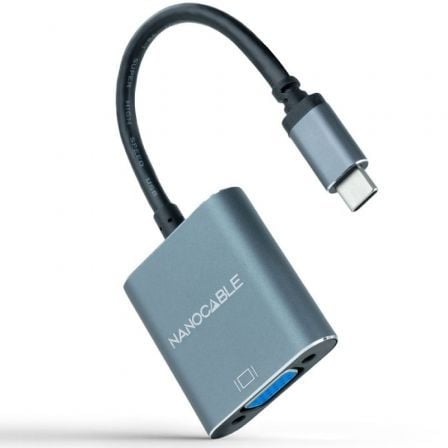 Conversor Nanocable 10.16.4101-G/ USB Tipo-C Macho - VGA Hembra/ 10cm/ Negro y Gris - Frikibase