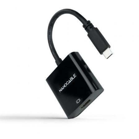 Conversor Nanocable 10.16.4102-BK/ USB Tipo-C Macho - HDMI Hembra/ 15cm/ Negro - Frikibase