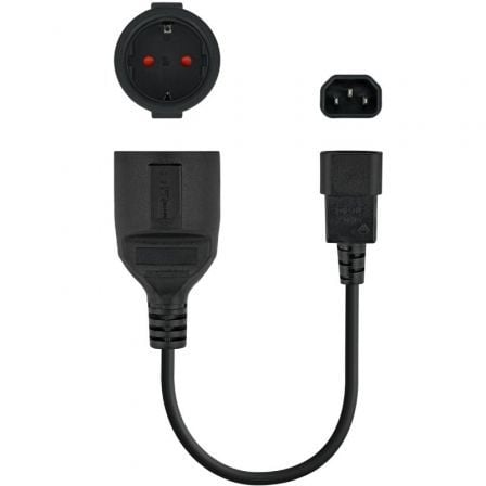 Adaptador Alimentación Nanocable 10.22.0902/ C14 Macho - CEE7 Hembra/ 50cm/ Negro - Frikibase