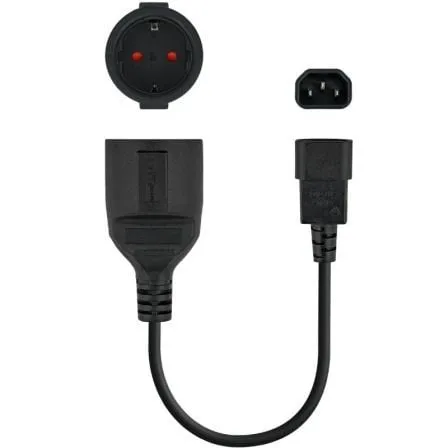 Adaptador Alimentación Nanocable 10.22.0902/ C14 Macho - CEE7 Hembra/ 50cm/ Negro - Frikibase