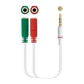Cable Estéreo Nanocable 10.24.1201/ Jack 3.5 Macho - 2x Jack 3.5 Hembra/ 20cm/ Blanco - Frikibase