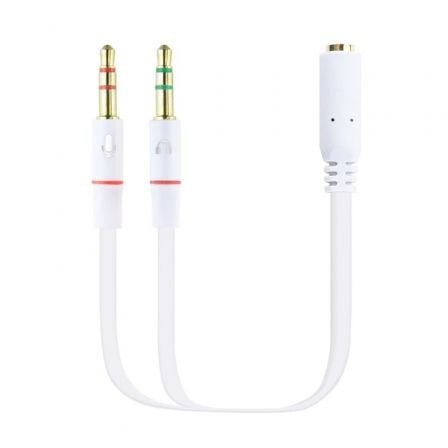Cable Estéreo Nanocable 10.24.1203/ Jack 3.5 Hembra - 2x Jack 3.5 Macho/ 20cm/ Blanco - Frikibase