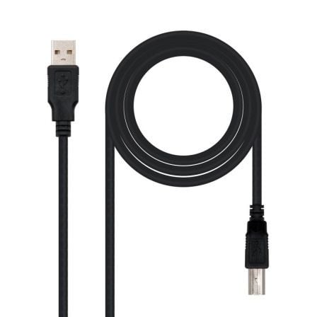 Cable USB 2.0 Impresora Nanocable 10.01.0103-BK/ USB Tipo-B Macho - USB Macho/ 1.8m/ Negro - Frikibase