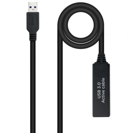 Cable Alargador Amplificador USB 3.0 Nanocable 10.01.0312/ USB Macho - USB Hembra/ 10m/ Negro - Frikibase