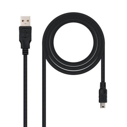 Cable USB 2.0 Nanocable 10.01.0400/ USB Macho - MiniUSB Macho/ 50cm/ Negro - Frikibase