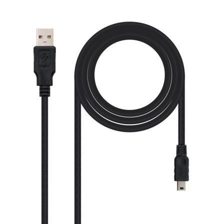 Cable USB 2.0 Nanocable 10.01.0402/ USB Macho - MiniUSB Macho/ 1.8m/ Negro - Frikibase