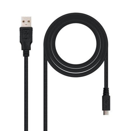 Cable USB 2.0 Nanocable 10.01.0500/ USB Macho - MicroUSB Macho/ 80cm/ Negro - Frikibase
