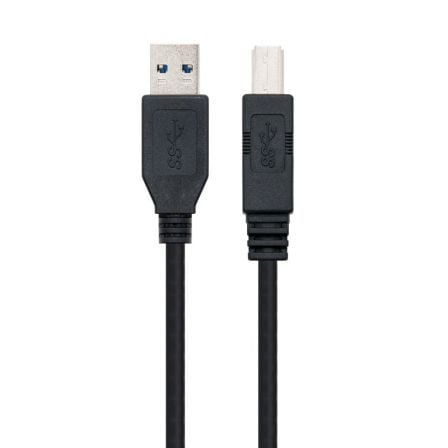 Cable USB 3.0 Impresora Nanocable 10.01.0802-BK/ USB Tipo-B Macho - USB Macho/ 2m/ Negro - Frikibase