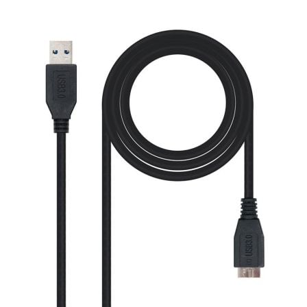 Cable USB 3.0 Nanocable 10.01.1101-BK/ USB Macho - MicroUSB Macho/ 1m/ Negro - Frikibase
