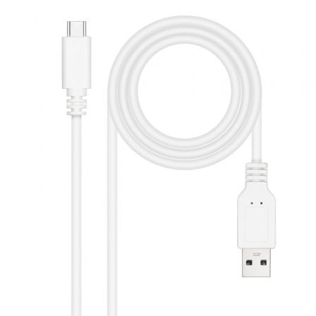 Cable USB 2.0 Nanocable 10.01.2100-W/ USB Tipo-C Macho - USB Macho/ 480Mbps/ 50cm/ Blanco - Frikibase