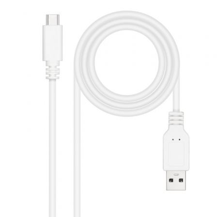 Cable USB 2.0 Nanocable 10.01.2102-W/ USB Tipo-C Macho - USB Macho/ 480Mbps/ 2m/ Blanco - Frikibase