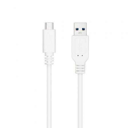 Cable USB 3.1 Tipo-C Nanocable 10.01.4000-W/ USB Tipo-C Macho - USB Macho/ 50cm/ Blanco - Frikibase