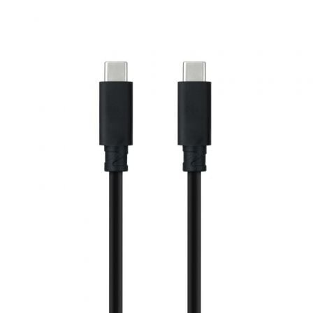 Cable USB 3.1 Tipo-C Nanocable 10.01.4100/ USB Tipo-C Macho - USB Tipo-C Macho/ Hasta 100W/ 10Gbps/ 50cm/ Negro - Frikibase