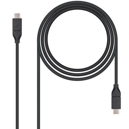 Cable USB 3.1 Nanocable 10.01.4101/ USB Tipo-C Macho - USB Tipo-C Macho/ 1m/ Negro - Frikibase