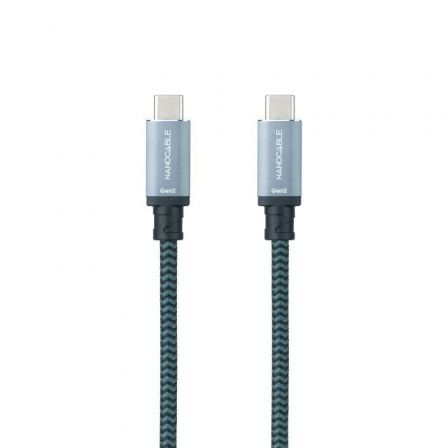 Cable USB 3.2 Tipo-C Nanocable 10.01.4103-COMB/ USB Tipo-C Macho - USB Tipo-C Macho/ Hasta 100W/ 20Gbps/ 3m/ Gris y Negro - Frikibase