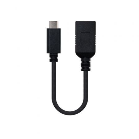Cable USB 3.1 Nanocable 10.01.4201/ USB Tipo-C Macho - USB Hembra/ 15cm/ Negro - Frikibase