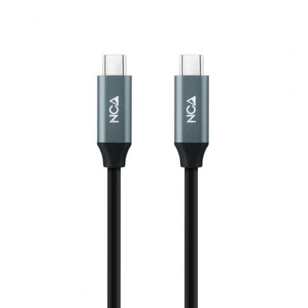 Cable USB 3.2 Nanocable 10.01.4300/ USB Tipo-C Macho - USB Tipo-C Macho/ Hasta 100W/ 20Gbps/ 50cm/ Gris y Negro - Frikibase