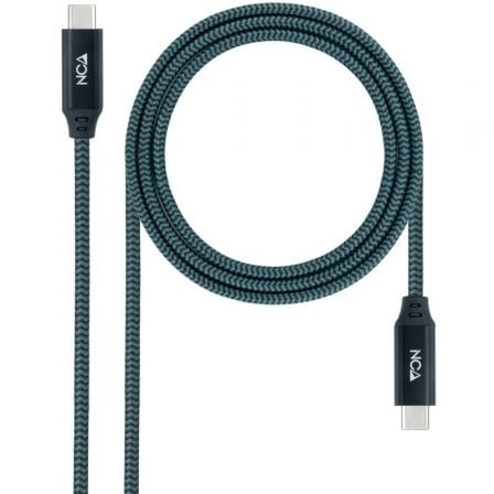 Cable USB 3.2 Tipo-C Nanocable 10.01.4302-COMB/ USB Tipo-C Macho - USB Tipo-C Macho/ Hasta 100W/ 20Gbps/ 2m/ Gris y Negro - Frikibase