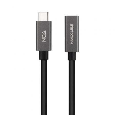 Cable Alargador USB 3.2 Nanocable 10.01.4401-L150/ USB Tipo-C Macho - USB Tipo-C Hembra/ 1.5m/ Negro - Frikibase