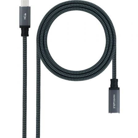 Cable Alargador USB Tipo-C 3.2 Nanocable 10.01.4501-COMB/ USB Tipo-C Macho - USB Tipo-C Hembra/ 1m/ Negro - Frikibase