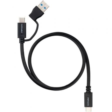 Cable USB 3.2 Tipo-C Nanocable 10.01.4800/ USB Tipo-C Macho/ USB Macho - USB Tipo-C Macho/ Hasta 60W/ 10Gbps/ 50cm/ Negro - Frikibase