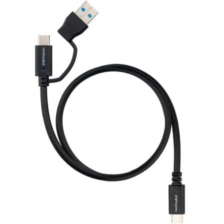 Cable USB 3.2 Tipo-C Nanocable 10.01.4801/ USB Tipo-C Macho/ USB Macho - USB Tipo-C Macho/ Hasta 60W/ 10Gbps/ 1m/ Negro - Frikibase