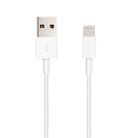Cable USB 2.0 Lightning Nanocable 10.110.0401/ USB Macho - Lightning Macho/ 1m/ Blanco - Frikibase