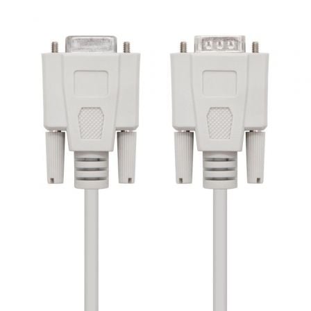 Cable Serie NULL Modem Nanocable 10.14.0502/ DB9 Macho - DB9 Hembra/ 1.8m/ Beige - Frikibase