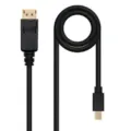 Cable Mini DisplayPort 1.2 4K Nanocable 10.15.2402/ Mini DisplayPort Macho - DisplayPort Macho/ 2m/ Negro - Frikibase
