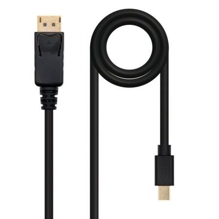 Cable Mini DisplayPort 1.2 4K Nanocable 10.15.2402/ Mini DisplayPort Macho - DisplayPort Macho/ 2m/ Negro - Frikibase