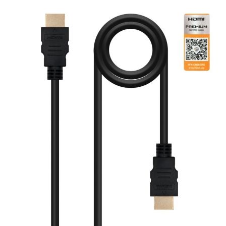 Cable HDMI 2.0 4K Nanocable 10.15.3600/ HDMI Macho - HDMI Macho/ 50cm/ Certificado/ Negro - Frikibase
