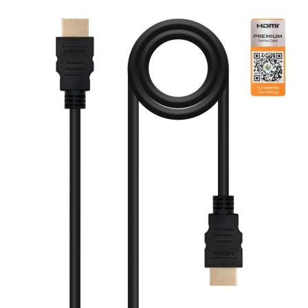 Cable HDMI 2.0 4K Nanocable 10.15.3601/ HDMI Macho - HDMI Macho/ 1m/ Certificado/ Negro - Frikibase