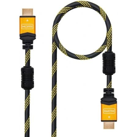 Cable HDMI 2.0 4K Nanocable 10.15.1602/ HDMI Macho - HDMI Macho/ 1.5m/ Negro/ Naranja - Frikibase